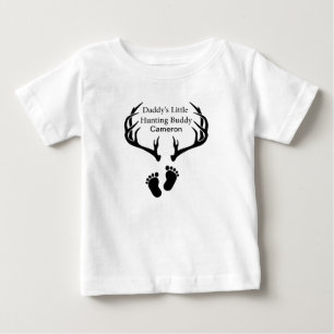 Personalised Daddy's Little Hunting Buddy Hunting Baby T-Shirt