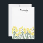 Personalised Daffodil Flat Stationery Thank You Card<br><div class="desc">Send the prettiest mail with these watercolor daffodil print note cards! Shop the collection for more beautiful daffy printed goods. To see more work and learn about this artist,  visit her at www.theprintsprincess.com and www.instagram.com/theprintsprincess</div>