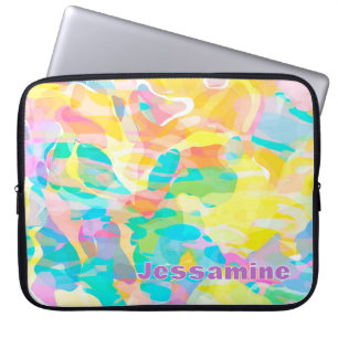 Personalised Daffodil Yellow Pastel Abstract Laptop Sleeve