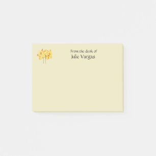 Personalised daffodil yellow Post it notes