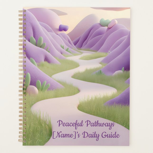 Personalised Daily Guide - 'Peaceful Pathways' Planner (Front)