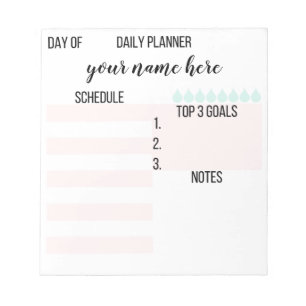 Personalised Daily Planner Notepad