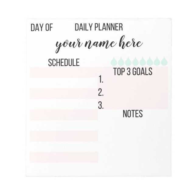Personalised Daily Planner Notepad (Front)