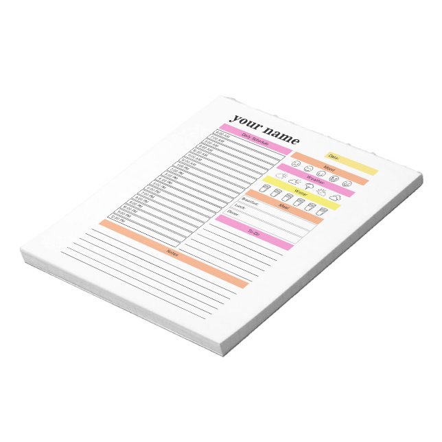 Personalised Daily Planner Notepad (Rotated)