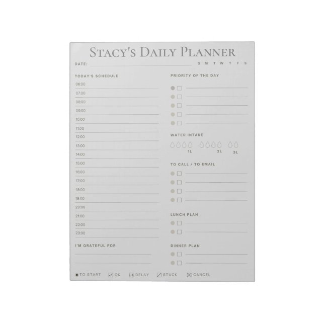 Personalised Daily Planner Notepad (Rotated)