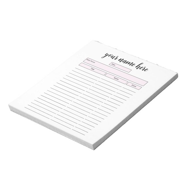 Personalised Daily Planner Notepad (Rotated)