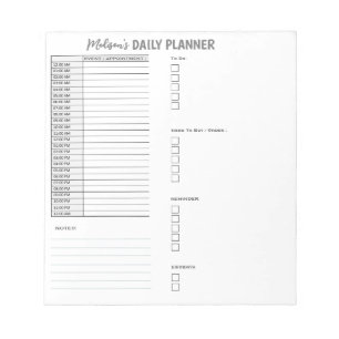 Personalised Daily Planner To Do List Organiser Notepad