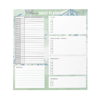 Personalised Daily Planner To Do List Organiser Notepad