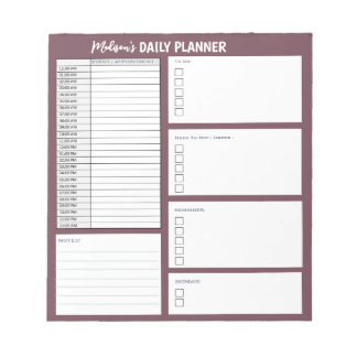 Personalised Daily Planner To Do List Organiser Notepad