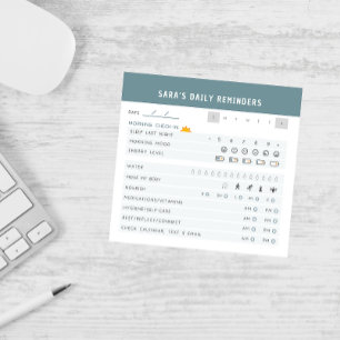 Personalised Daily Self Care Check-in ADHD Post-it Notes