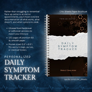 Personalised Daily Symptom Tracker / Flare Up Log Notebook