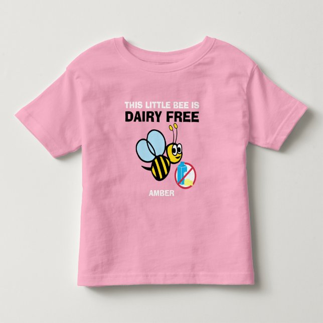Personalised Dairy Free Bumble Bee Alert Shirt (Front)