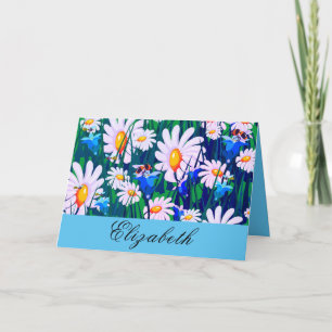 Personalised, Daisies & Bees, Spring Greeting Card