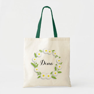 Personalised Daisies Floral Tote Bag