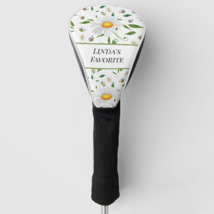 Personalised Daisy and Bee Floral Pattern Golf Head Cover