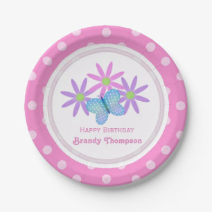 Personalised Daisy and Butterfly Paper Plates 2