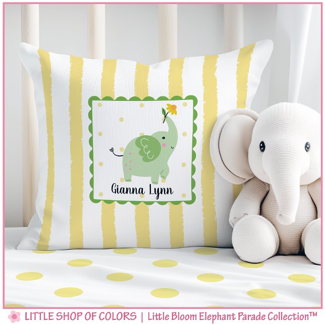Personalised Daisy Elephant Nursery Cushion (Creator Uploaded)