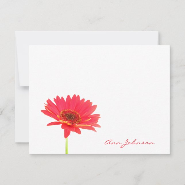 Personalised Daisy Floral Flat Note Cards (Front)