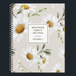 Personalised Daisy Flowers Family Recipe Cookbook Notebook<br><div class="desc">Scribble. Stir. Savour. Keep your family cooking memories in this beautiful watercolor wild flower daisy recipe notebook. Dream up new recipes or remember family favourites. And for days you don’t feel like cooking, create lists of favourite restaurants and new places to try. Personalise with your name and other text. Part...</div>