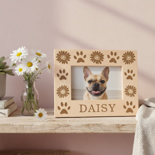 Personalised Daisy Flowers Wooden Pet Photo Frame