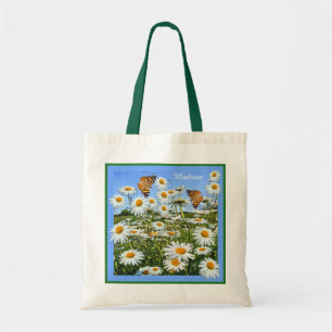 Personalised Daisy Meadow Custom Text Tote Bag