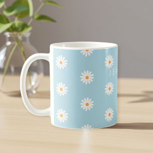 Personalised Daisy Mug, Flower Name Gift, Daisy  Coffee Mug