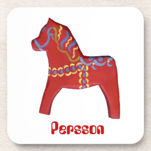 Personalised Dala Horse Coaster Set