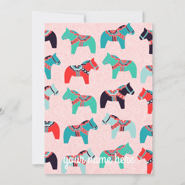 Personalised Dala Horses Notecards (Front)
