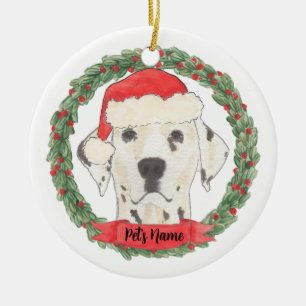 Personalised Dalmatian Christmas Ceramic Tree Decoration