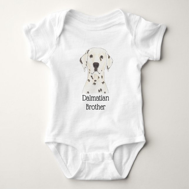 Personalised Dalmatian Dog Baby Bodysuit (Front)