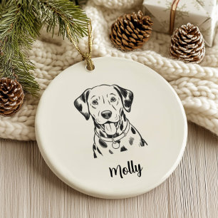 Personalised Dalmatian Dog Christmas Ceramic Tree Decoration