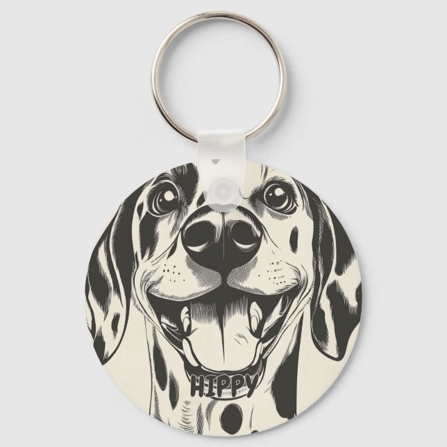 Personalised Dalmatian Dog Key Ring (Front)