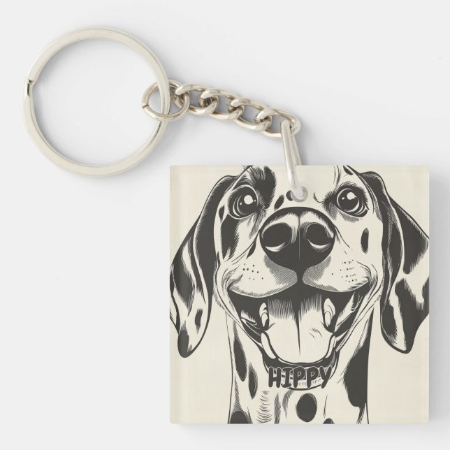 Personalised Dalmatian Dog Key Ring (Front)
