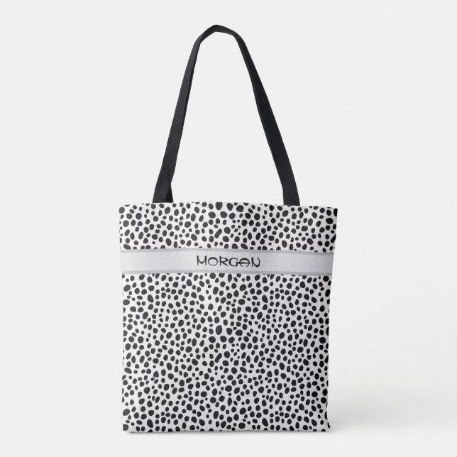 Personalised Dalmatian Dots Tote Bag (Back)