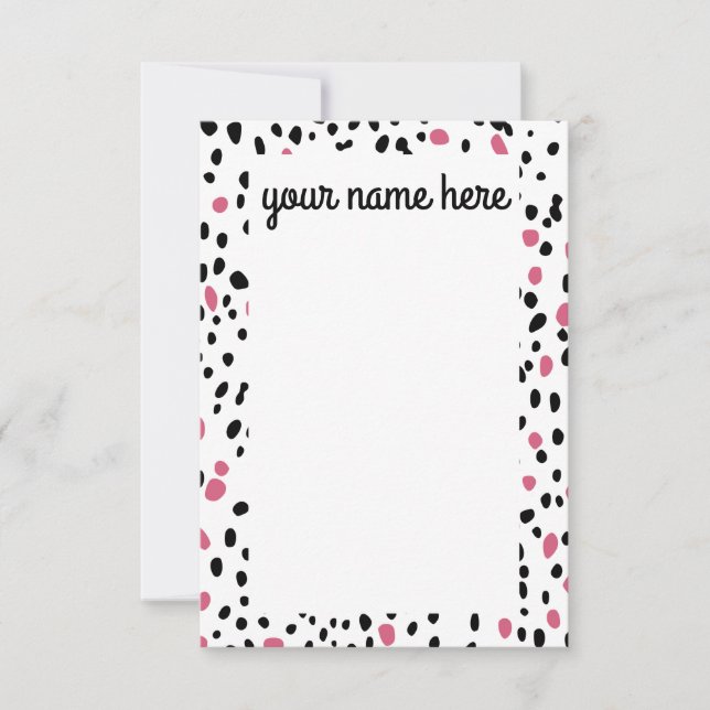 Personalised Dalmatian Print Notecards (Front)