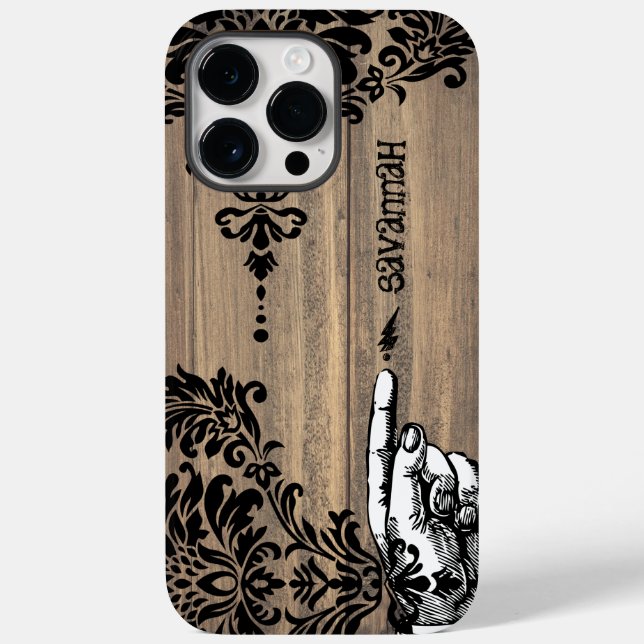 Personalised Damask Barn Wood Vines  Case-Mate iPhone Case (Back)