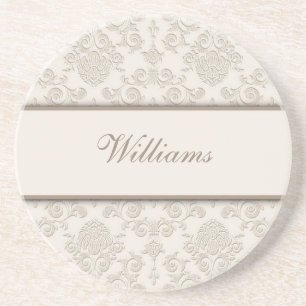 Personalised Damask coasters