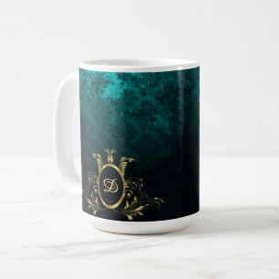 Personalised Damask gold Frame Coffee Mug