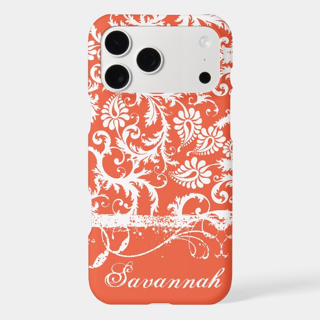 Personalised Damask iPhone 6 case-You Choose Colou (Back)