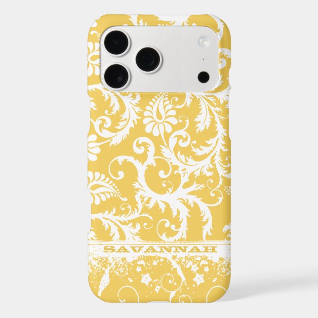 Personalised Damask iPhone Cover-You Choose Colour (Back)