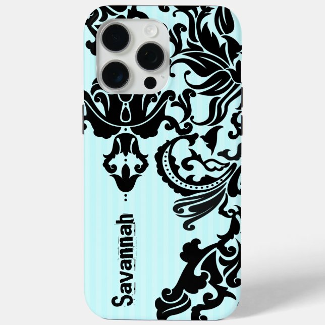 Personalised Damask iPhone Cover You Choose Colour (Back)
