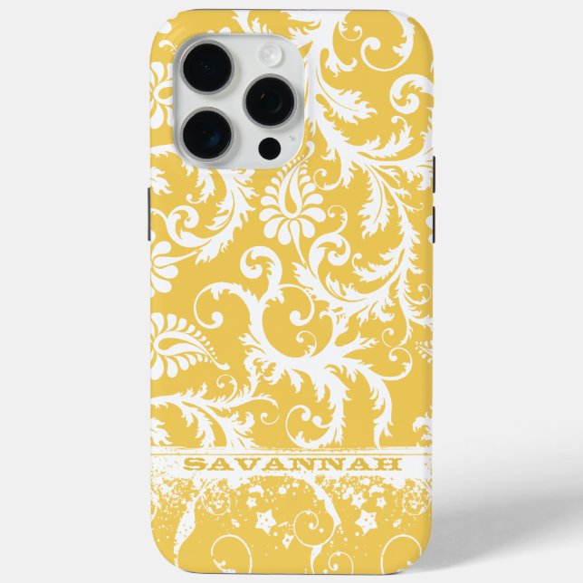 Personalised Damask iPhone Cover-You Choose Colour Case-Mate iPhone Case (Back)