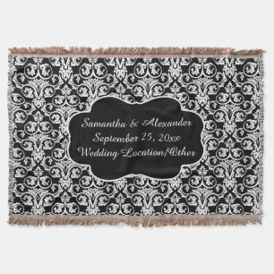 Personalised Damask Wedding Custom Keepsake Throw