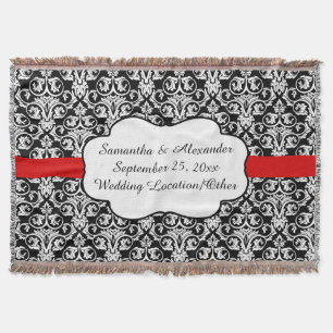 Personalised Damask Wedding Custom Keepsake Throw Blanket