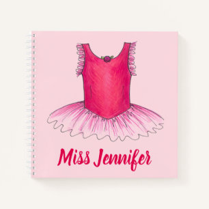 Personalised Dance Ballet Teacher Pink Tutu Gift Notebook
