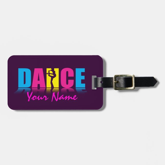 Personalised Dance Dancer Luggage Tag (Front Horizontal)