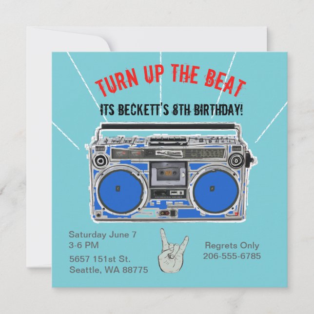 Personalised Dance Party invite (Front)