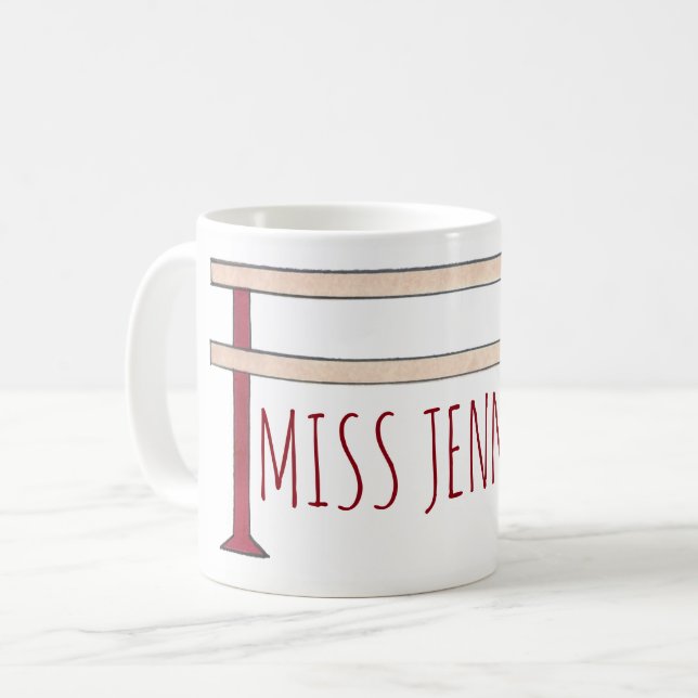 Personalised Dance Studio Teacher Ballet Barre Coffee Mug (Front Left)