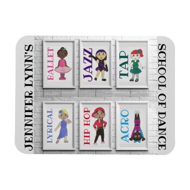 Personalised Dance Studio Teacher Ballet Tap Jazz Magnet (Horizontal)