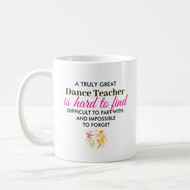 Personalised Dance Teacher Appreciation Gift Coffee Mug (Left)